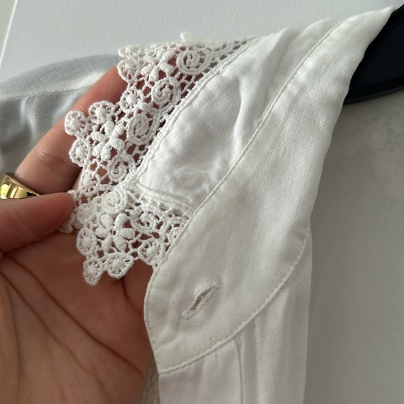 The Kooples size small cotton voile eyelet detail button up blouse - Picture 4 of 7
